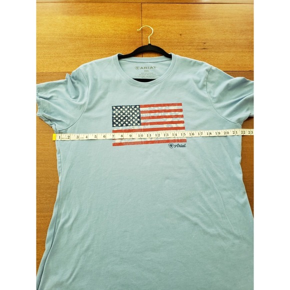 Women's Ariat American Flag Shirt 2xl  Paisley Blue Stars‎ And Stripes Patriotic - Picture 12 of 12